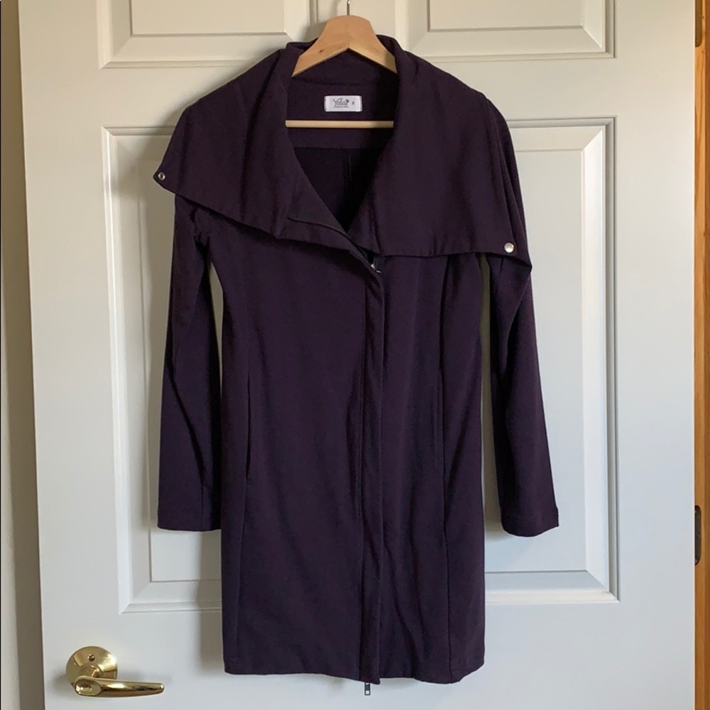 Organic cotton purple tunic sweatshirt / jacket